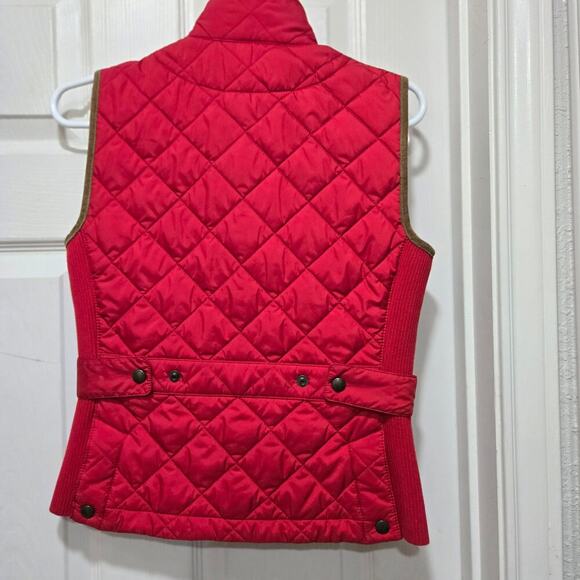 Ralph Lauren Sport Quilted Vest Suede Trim Red Small - Picture 6 of 10